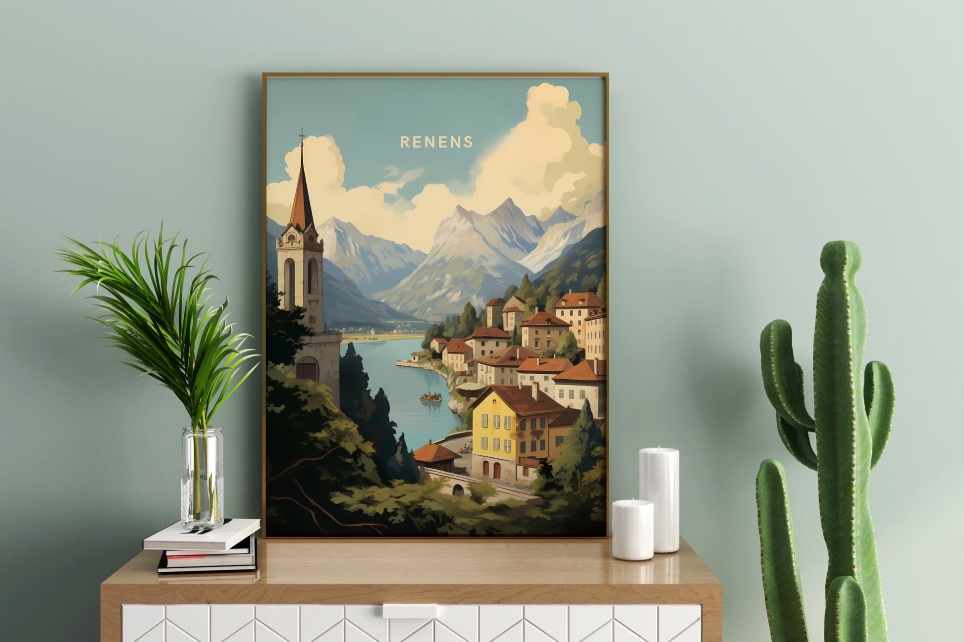 Renens Switzerland Travel Poster Print - Pitchers Design