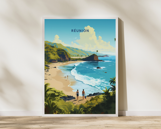 Reunion Island Travel Poster Print - Pitchers Design