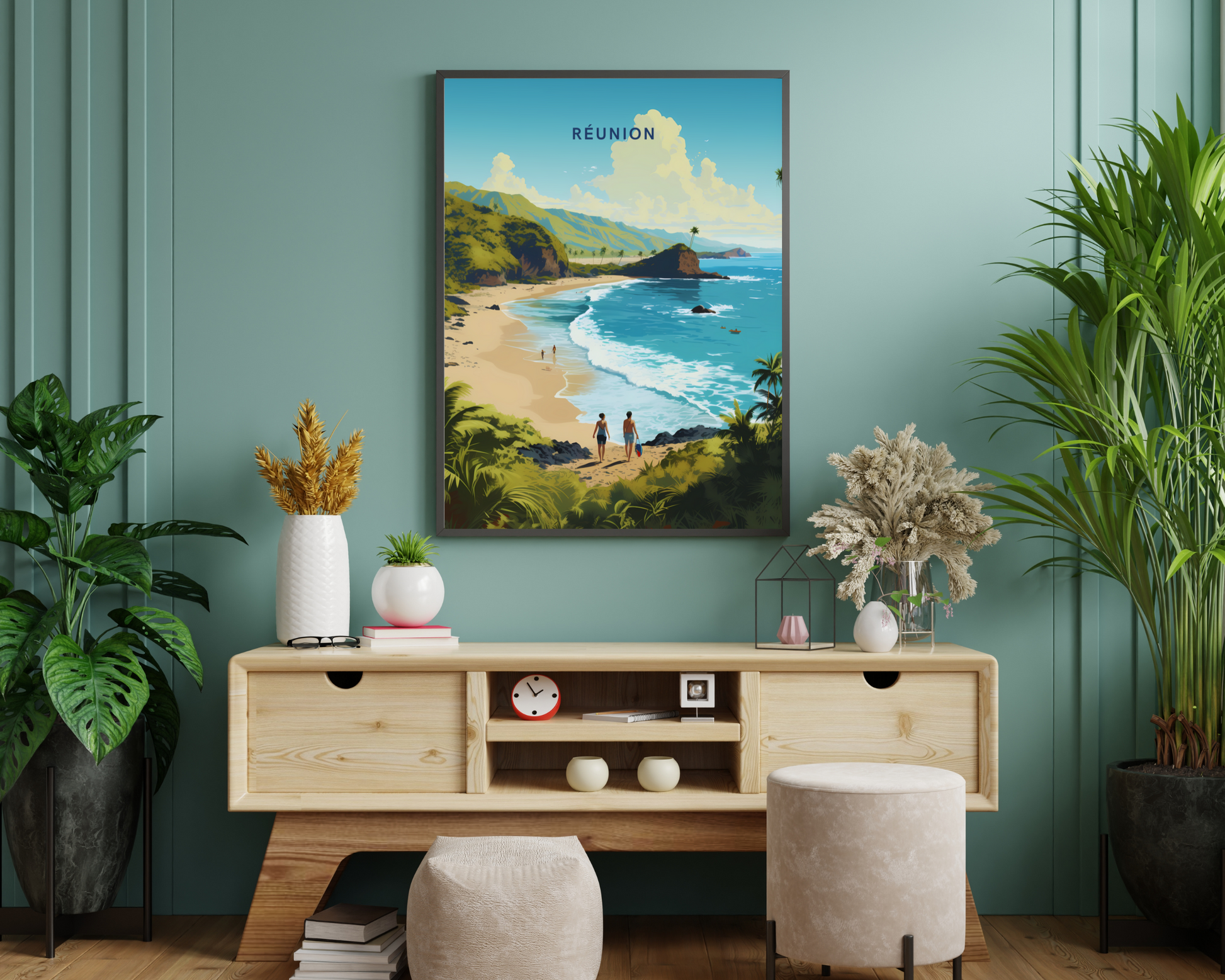 Reunion Island Travel Poster Print - Pitchers Design