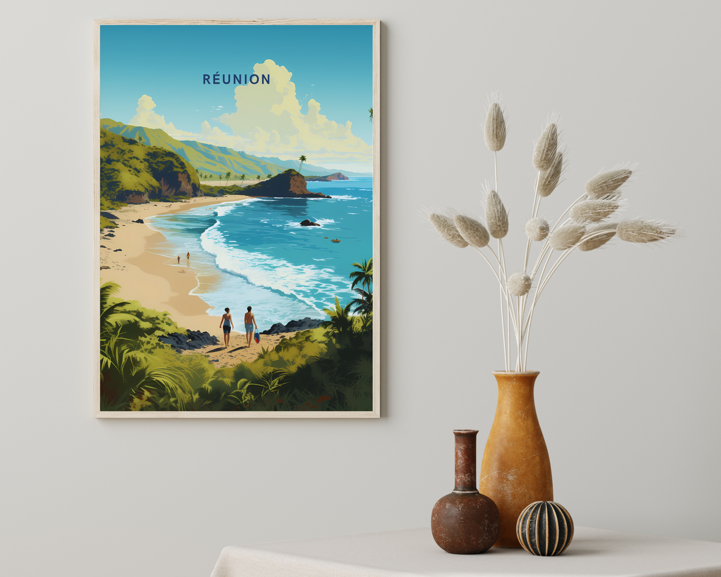 Reunion Island Travel Poster Print - Pitchers Design