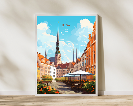 Riga Latvia Travel Poster Print - Pitchers Design