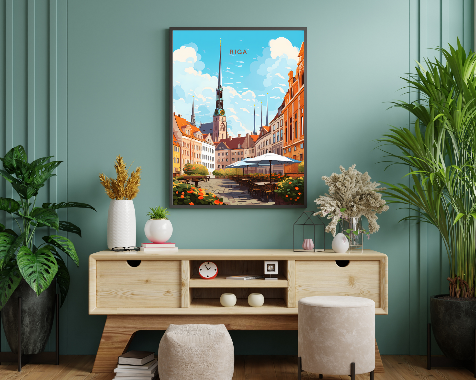 Riga Latvia Travel Poster Print - Pitchers Design