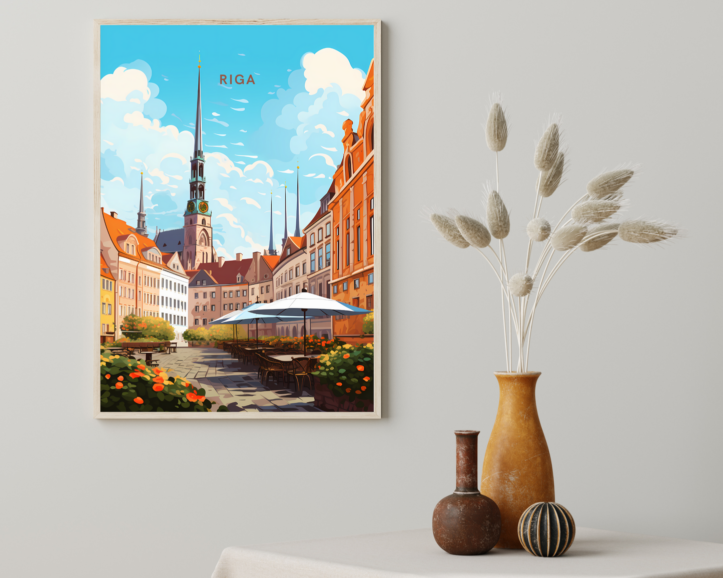 Riga Latvia Travel Poster Print - Pitchers Design