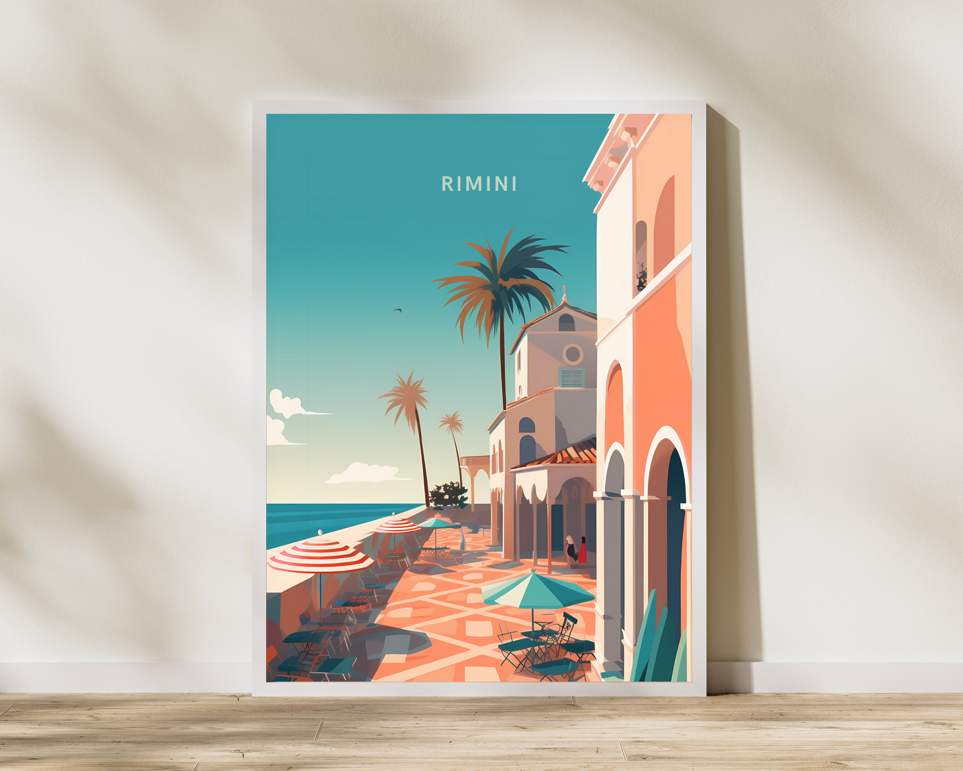 Rimini Italy Travel Poster Print - Pitchers Design