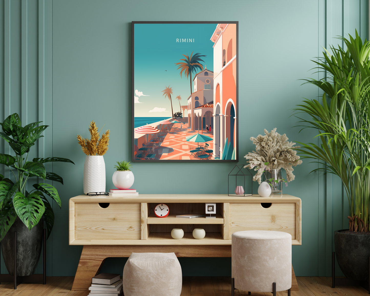 Rimini Italy Travel Poster Print - Pitchers Design