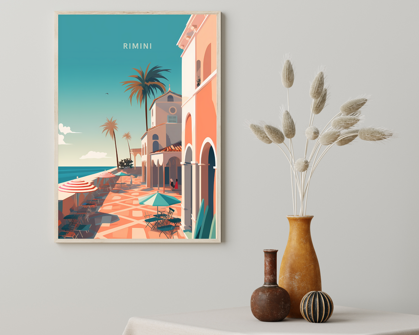 Rimini Italy Travel Poster Print - Pitchers Design