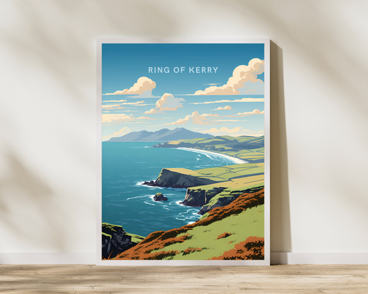 Ring of Kerry Ireland Travel Poster Print - Pitchers Design