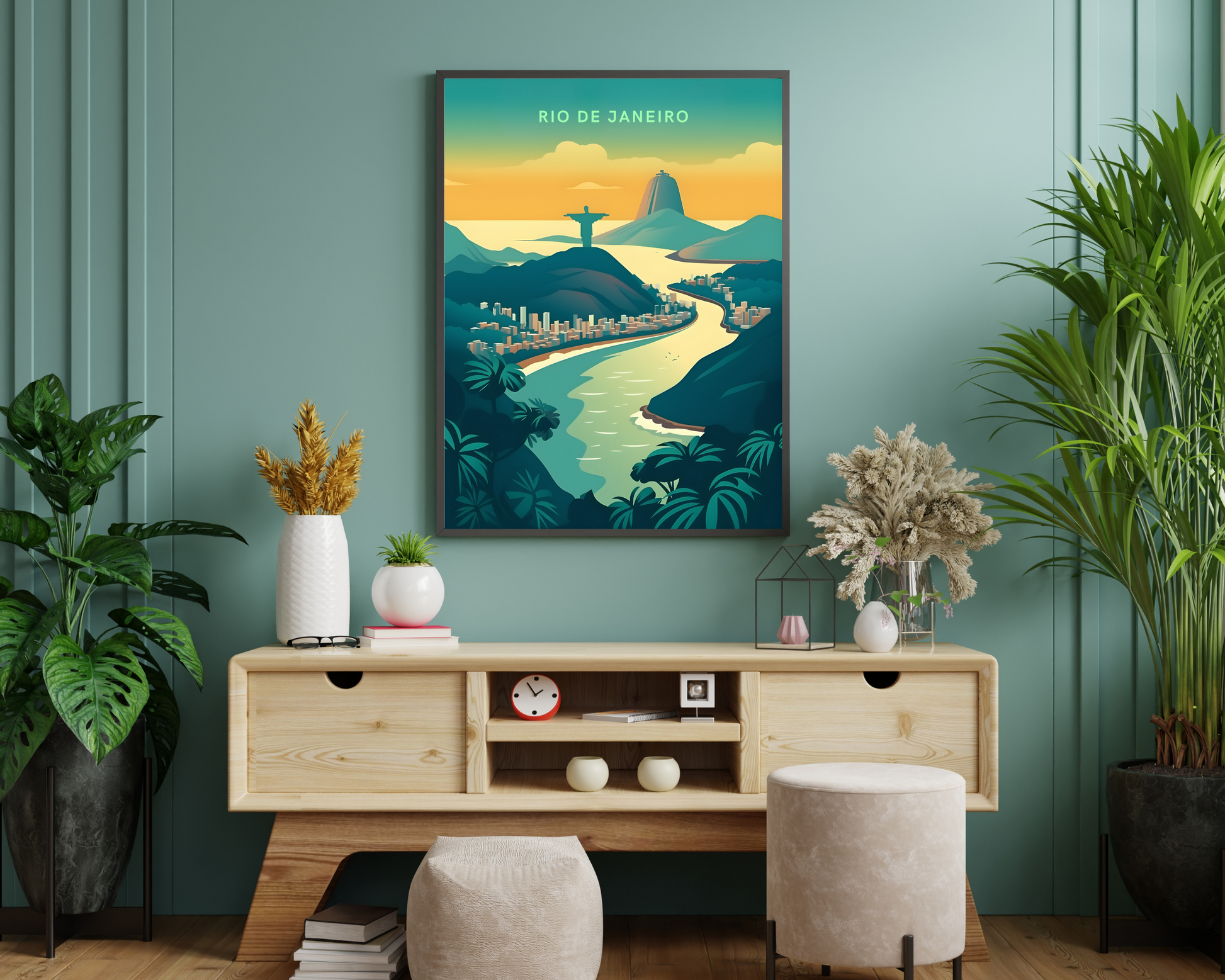 Rio de Janeiro Brazil Travel Poster Print - Pitchers Design