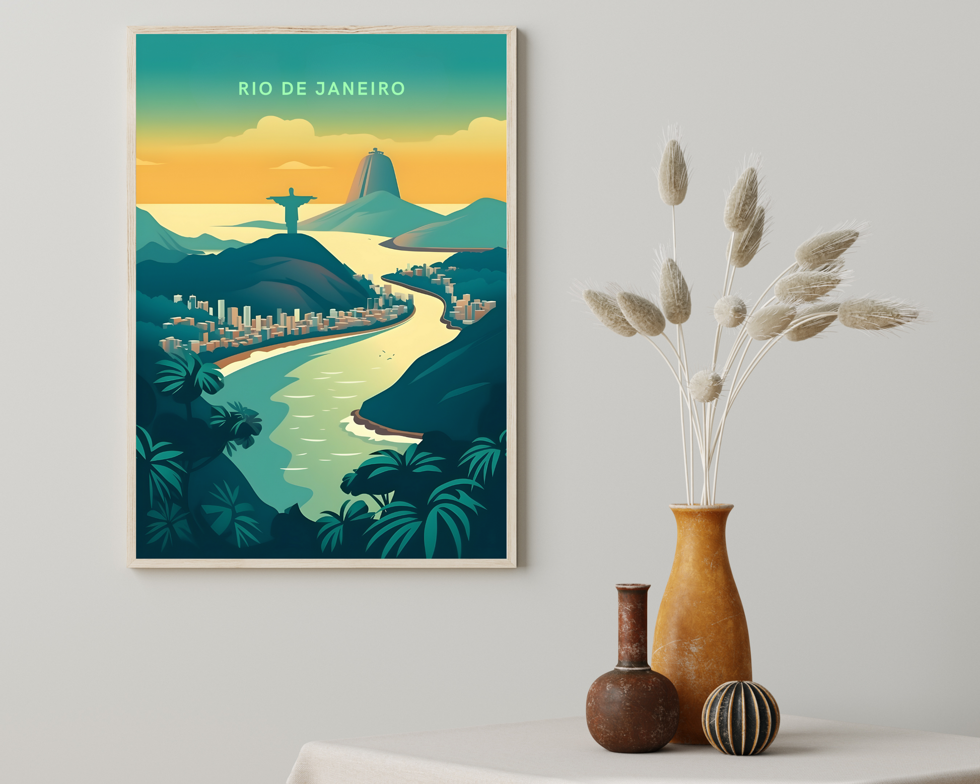 Rio de Janeiro Brazil Travel Poster Print - Pitchers Design