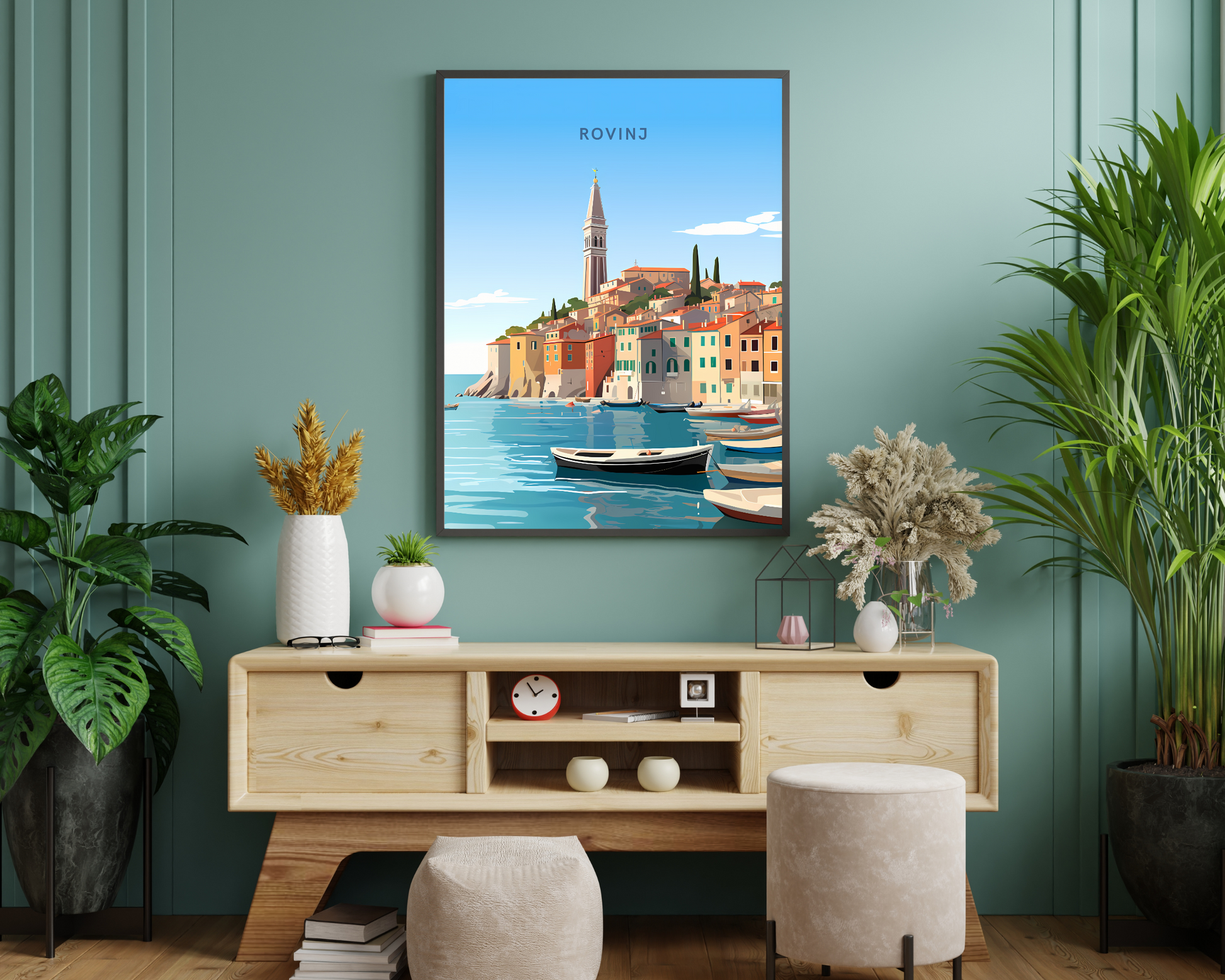 Rovinj Croatia Travel Poster Print - Pitchers Design