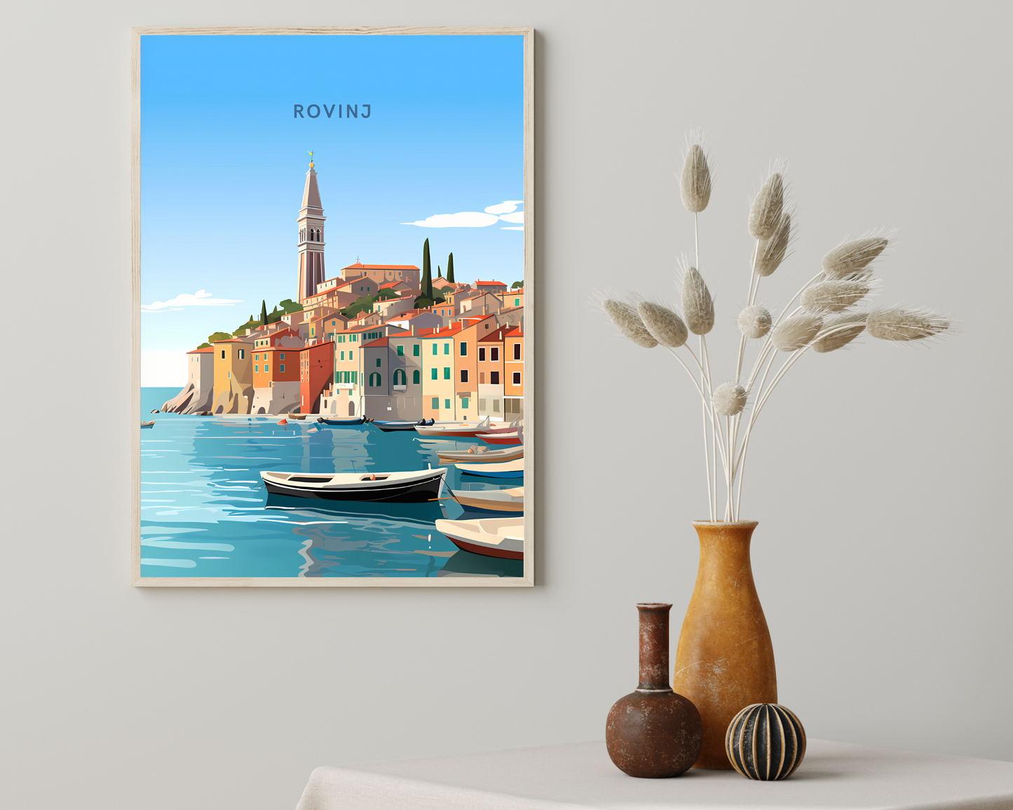 Rovinj Croatia Travel Poster Print - Pitchers Design