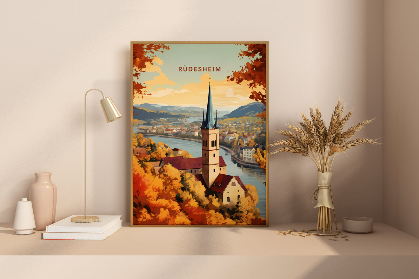 Rudesheim Germany Travel Poster Print - Pitchers Design