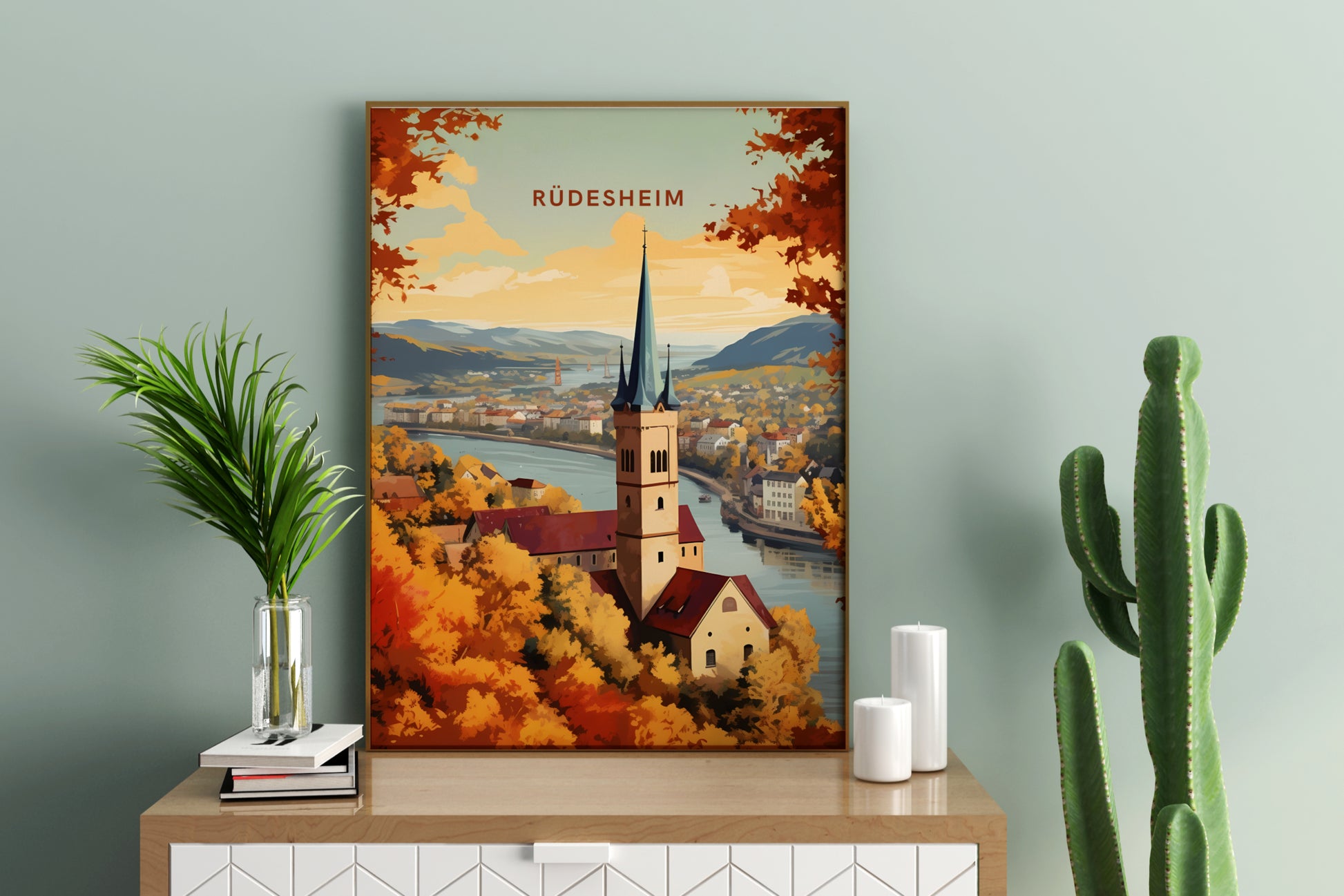 Rudesheim Germany Travel Poster Print - Pitchers Design