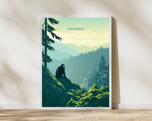 Rwanda Africa Travel Poster Print - Pitchers Design