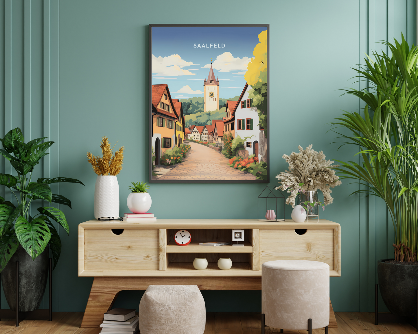 Saalfeld Germany Travel Poster Print - Pitchers Design