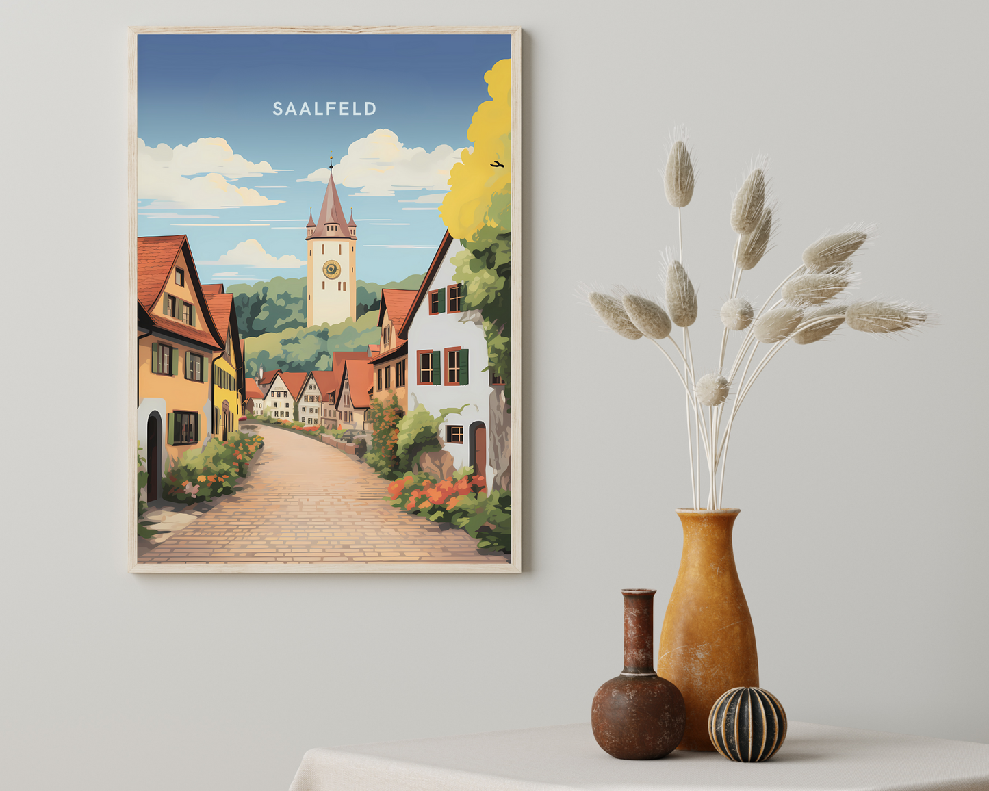 Saalfeld Germany Travel Poster Print - Pitchers Design