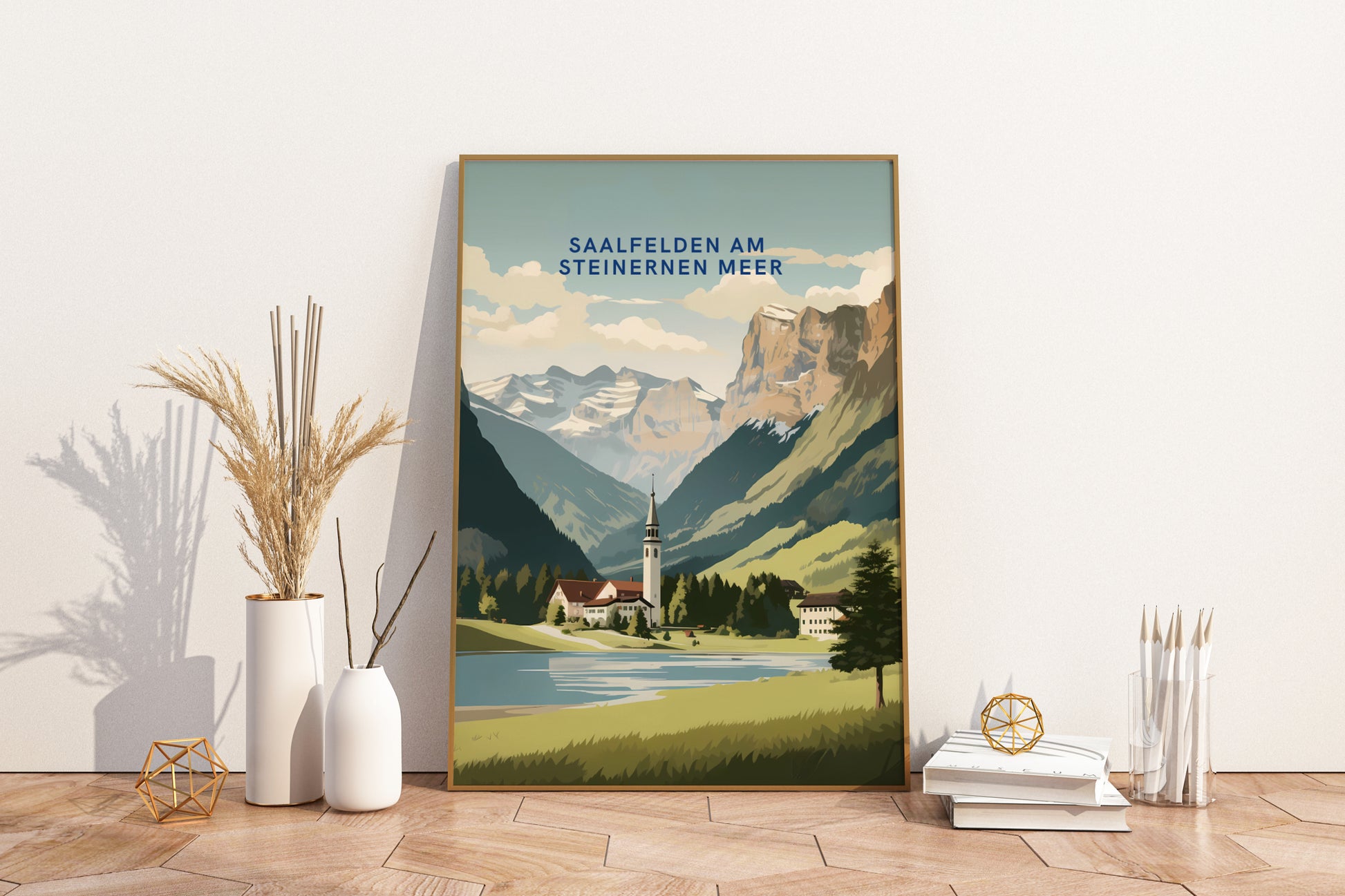 Saalfelden am Steinernen Meer Austria Travel Print Poster - Pitchers Design