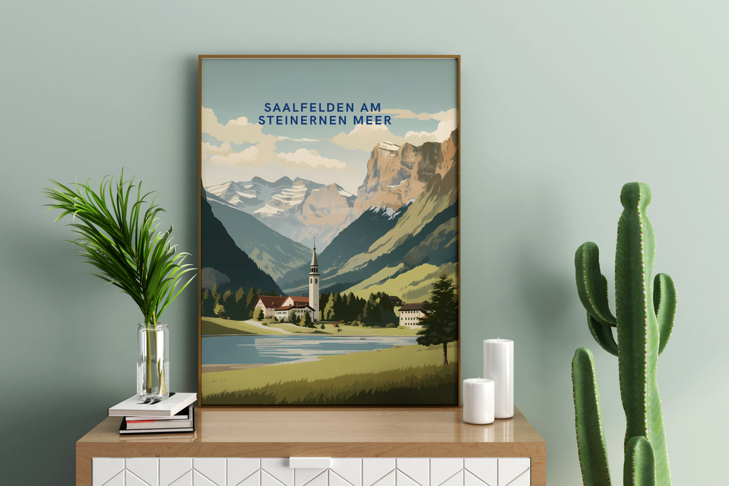 Saalfelden am Steinernen Meer Austria Travel Print Poster - Pitchers Design