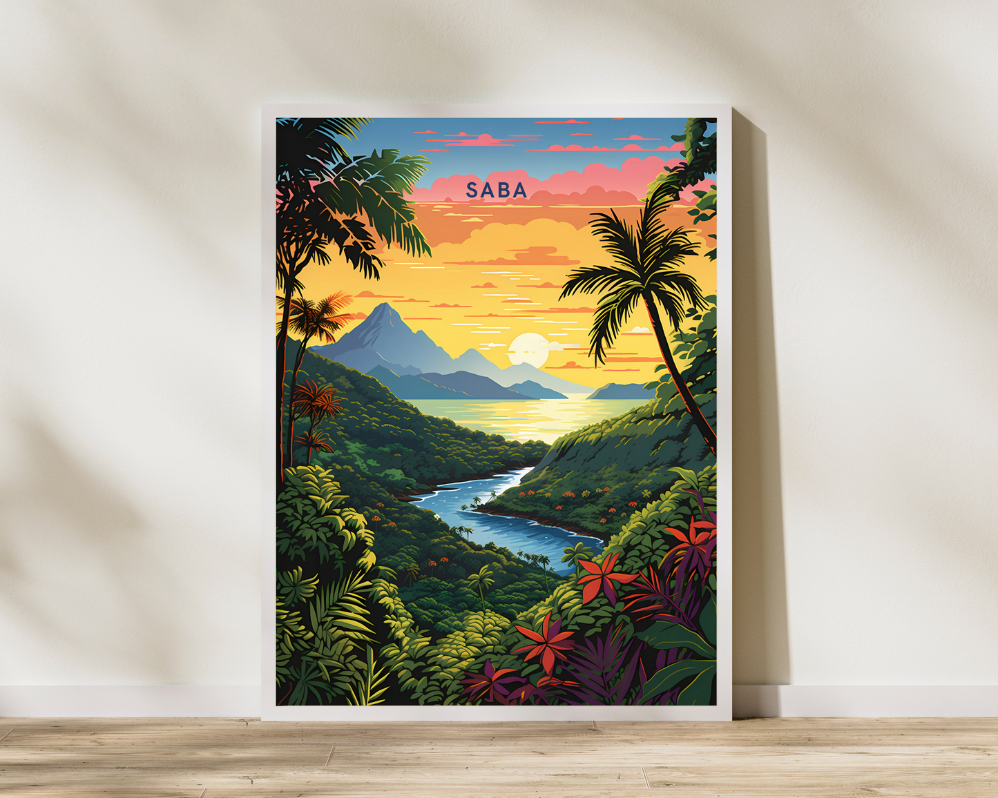 Saba Caribbean Travel Poster Print - Pitchers Design