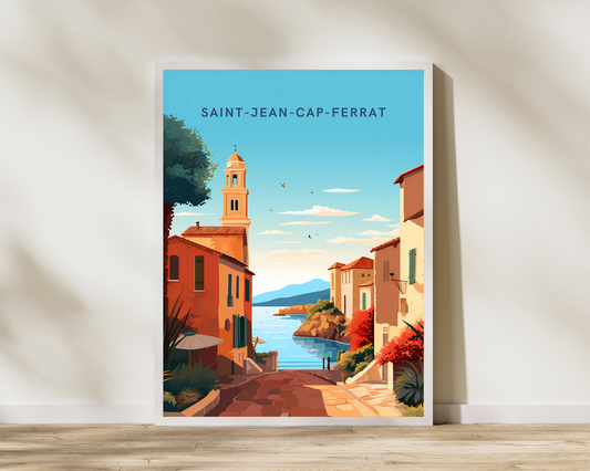 Saint-Jean-Cap-Ferrat France Travel Poster Print - Pitchers Design