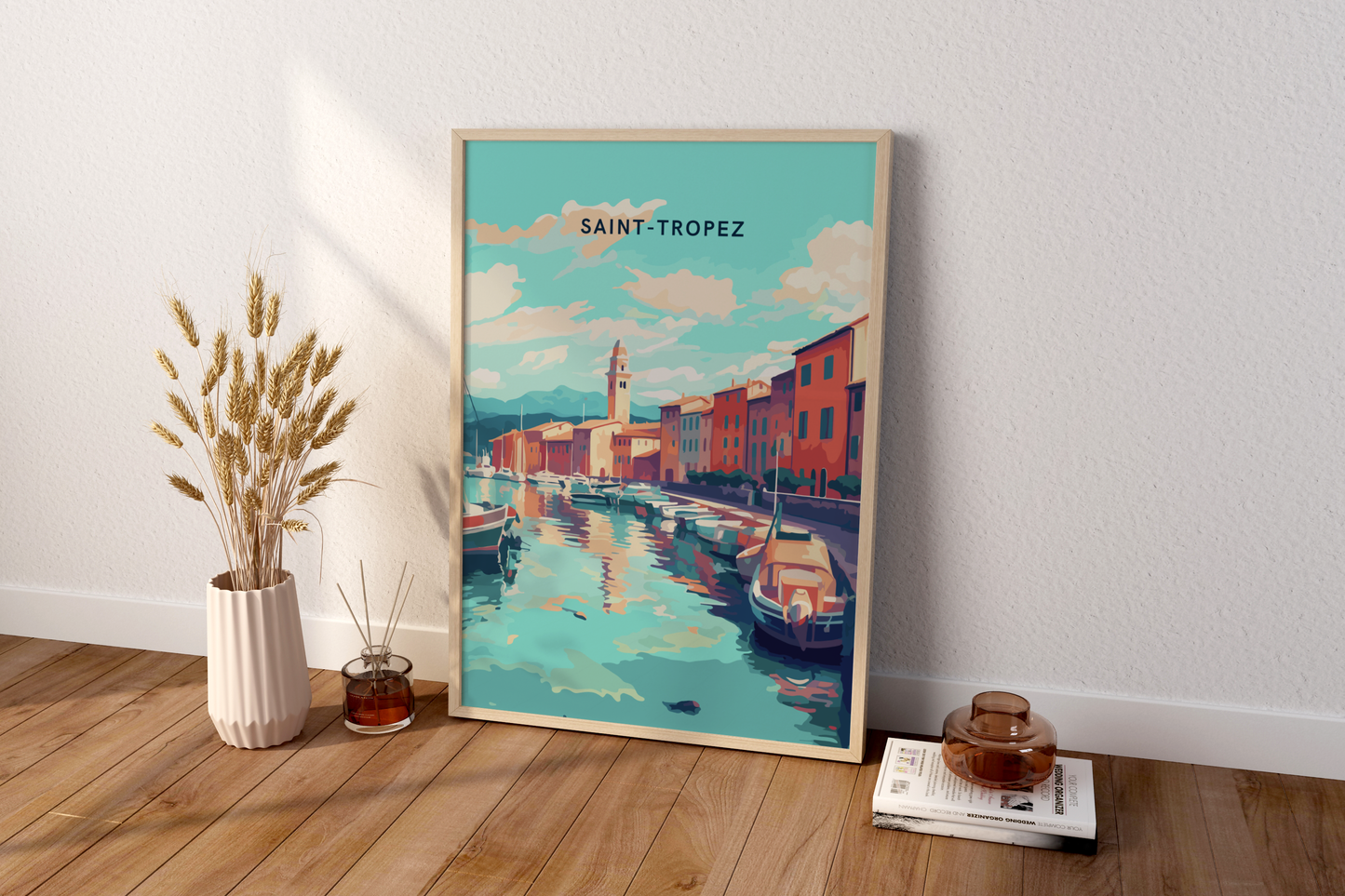 Saint-Tropez France Travel Print Poster - Pitchers Design