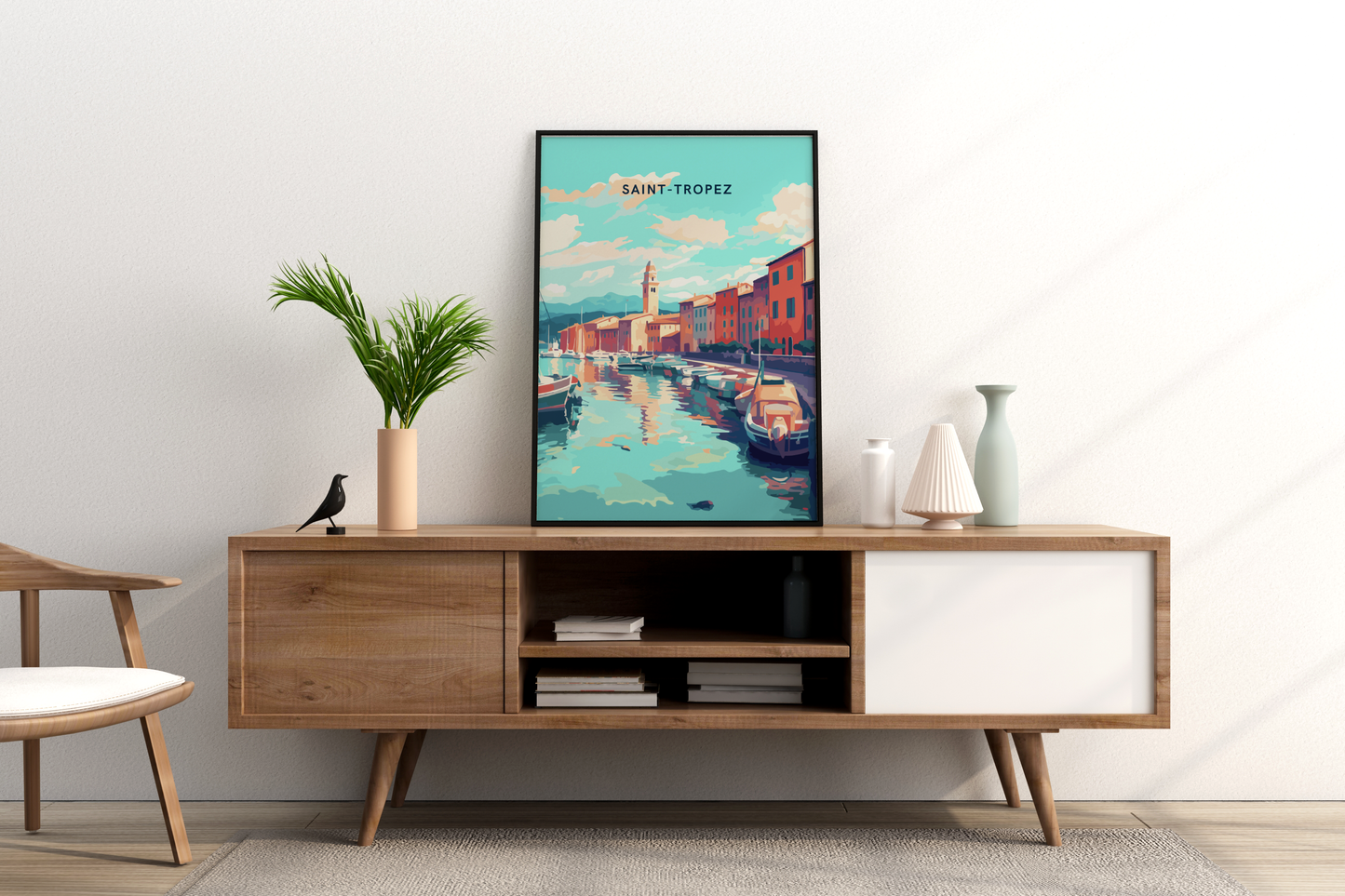 Saint-Tropez France Travel Print Poster - Pitchers Design