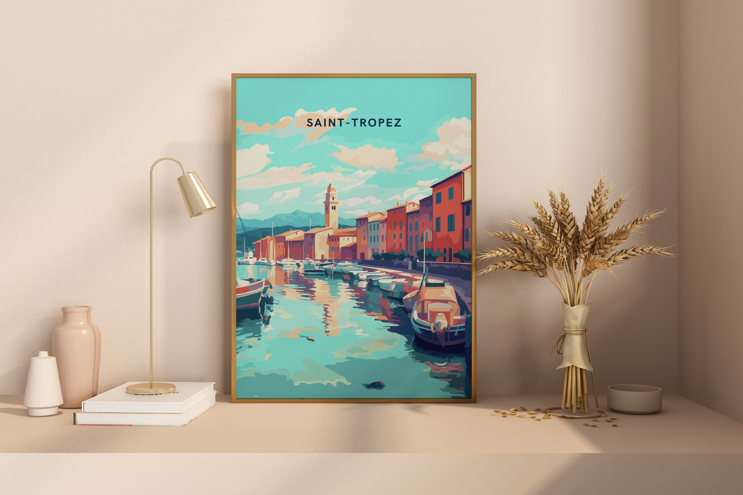 Saint-Tropez France Travel Print Poster - Pitchers Design