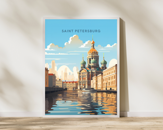 Saint Petersburg Russia Travel Poster Print - Pitchers Design