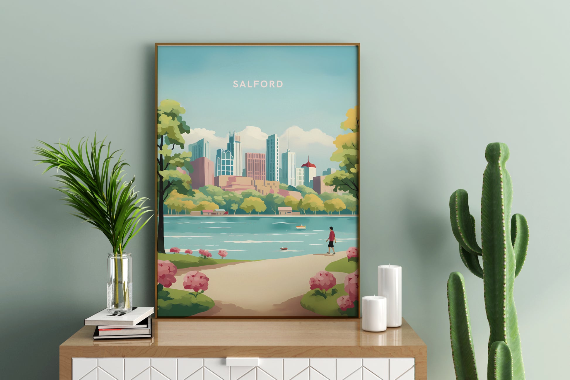 Salford England Travel Poster Print - Pitchers Design