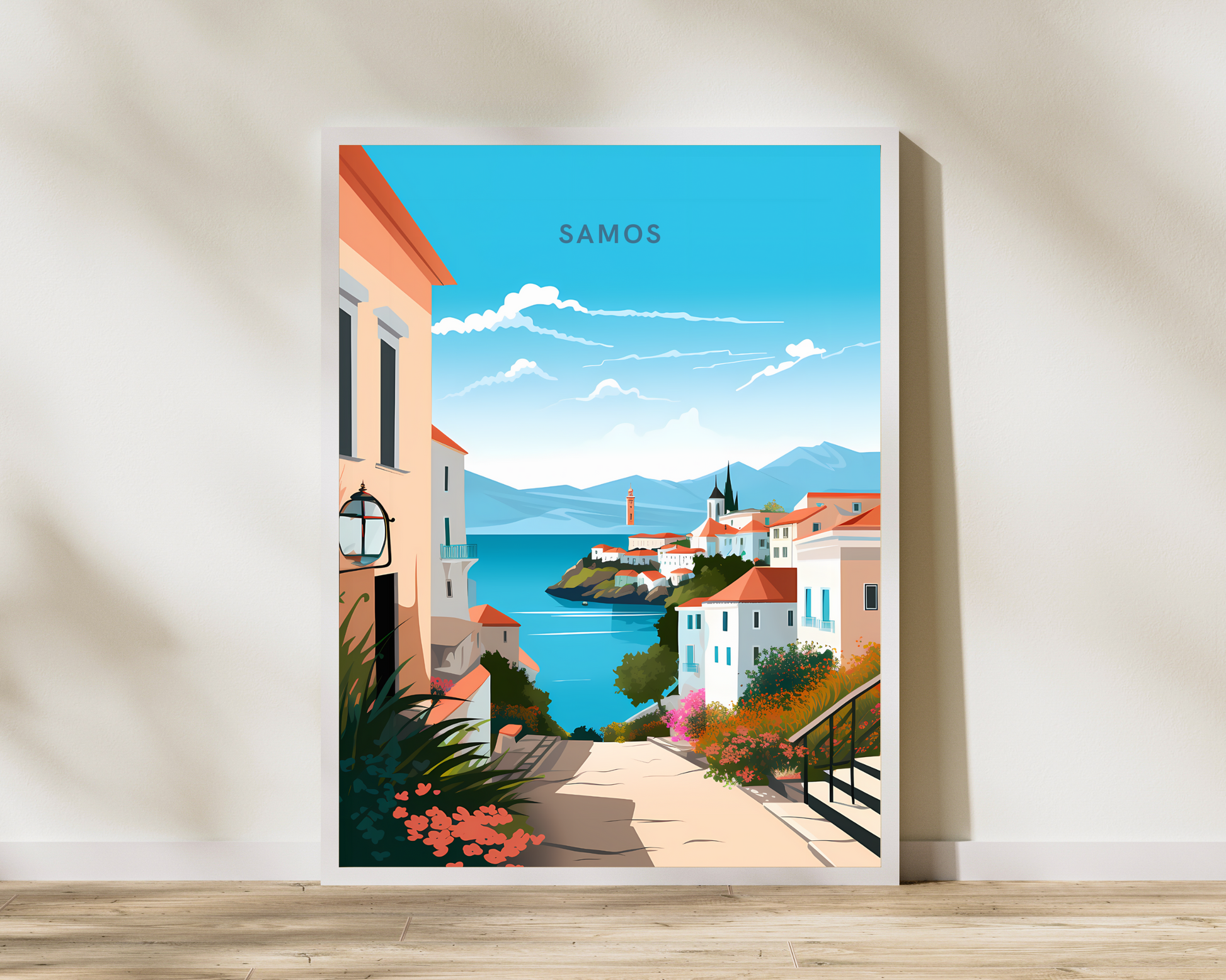 Samos Greece Travel Poster Print - Pitchers Design