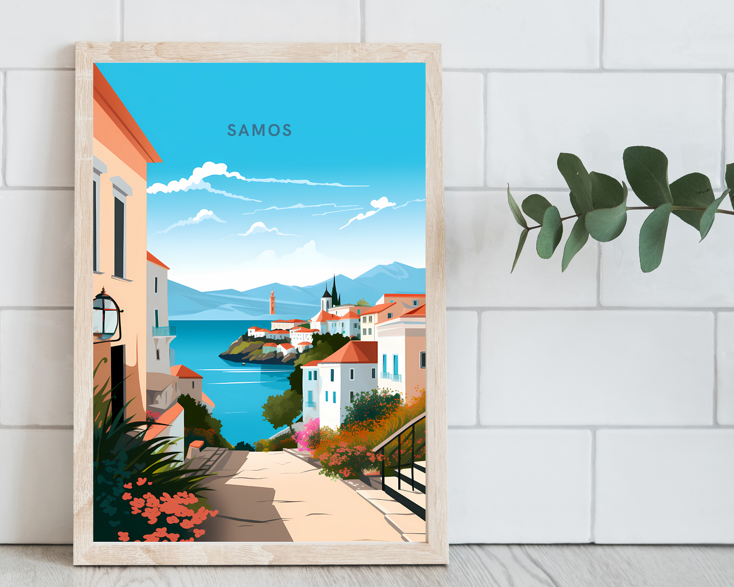 Samos Greece Travel Poster Print - Pitchers Design