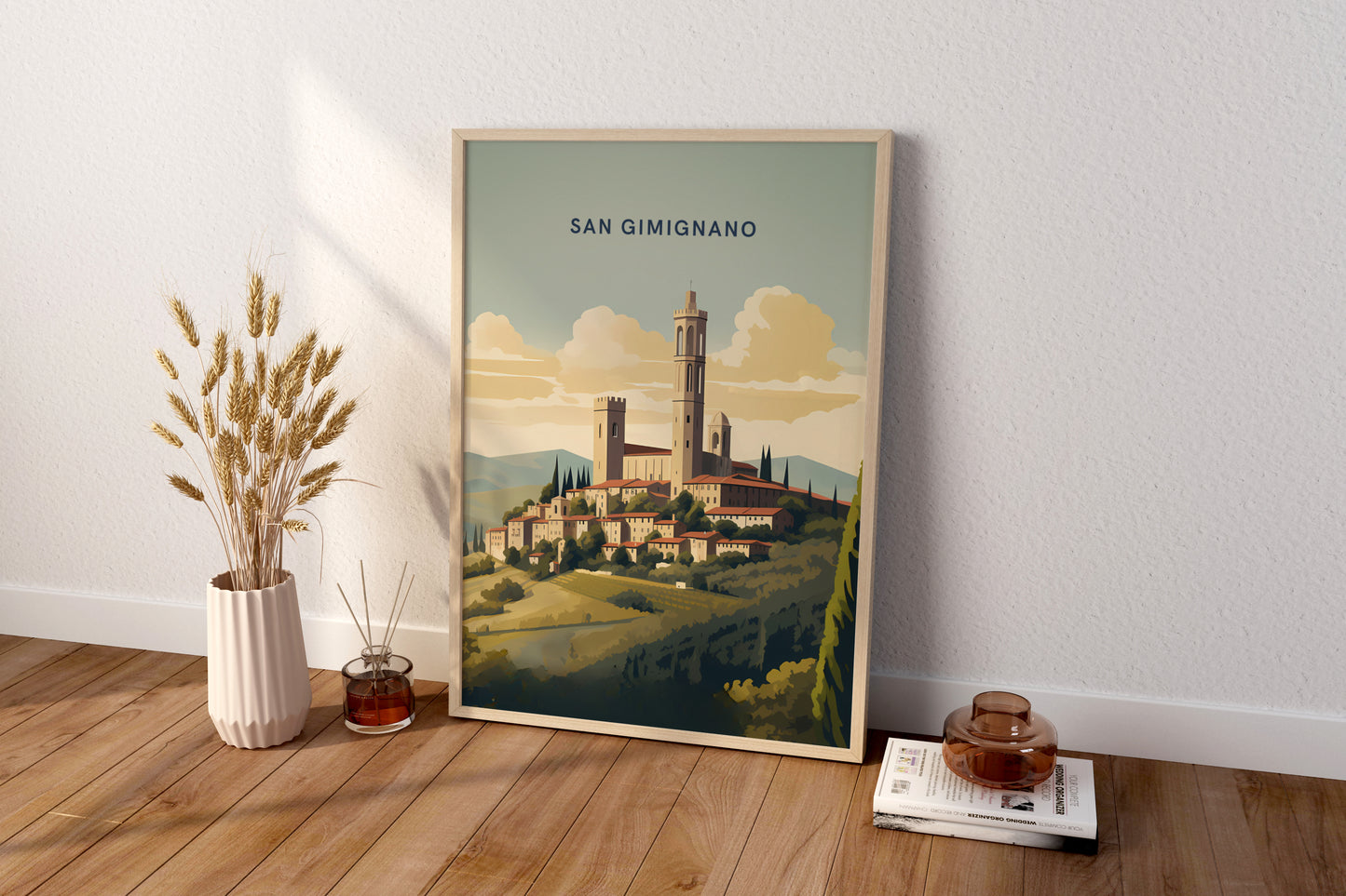 San Gimignano Italy Travel Print Poster - Pitchers Design