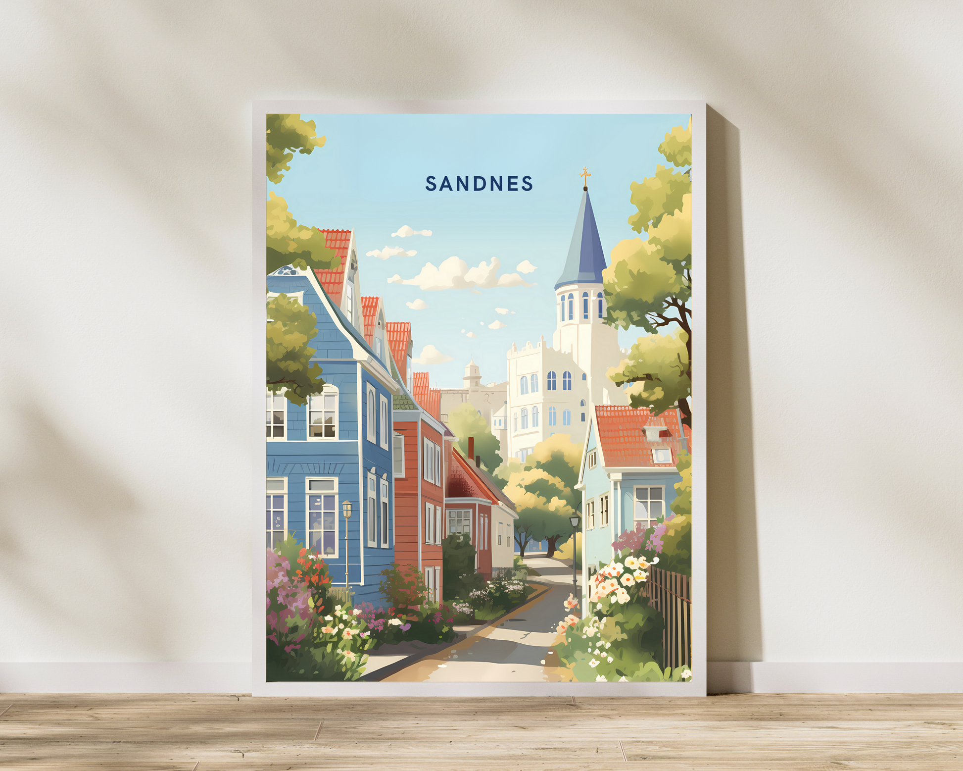 Sandnes Norway Travel Poster Print - Pitchers Design