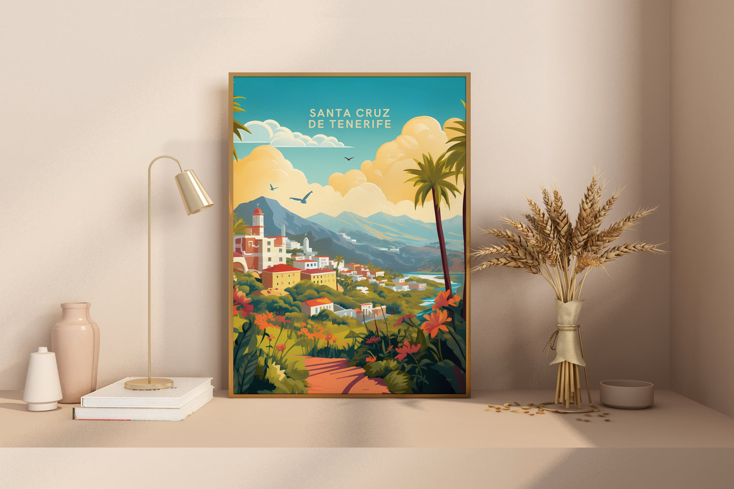 Santa Cruz de Tenerife Spain Travel Poster Print - Pitchers Design