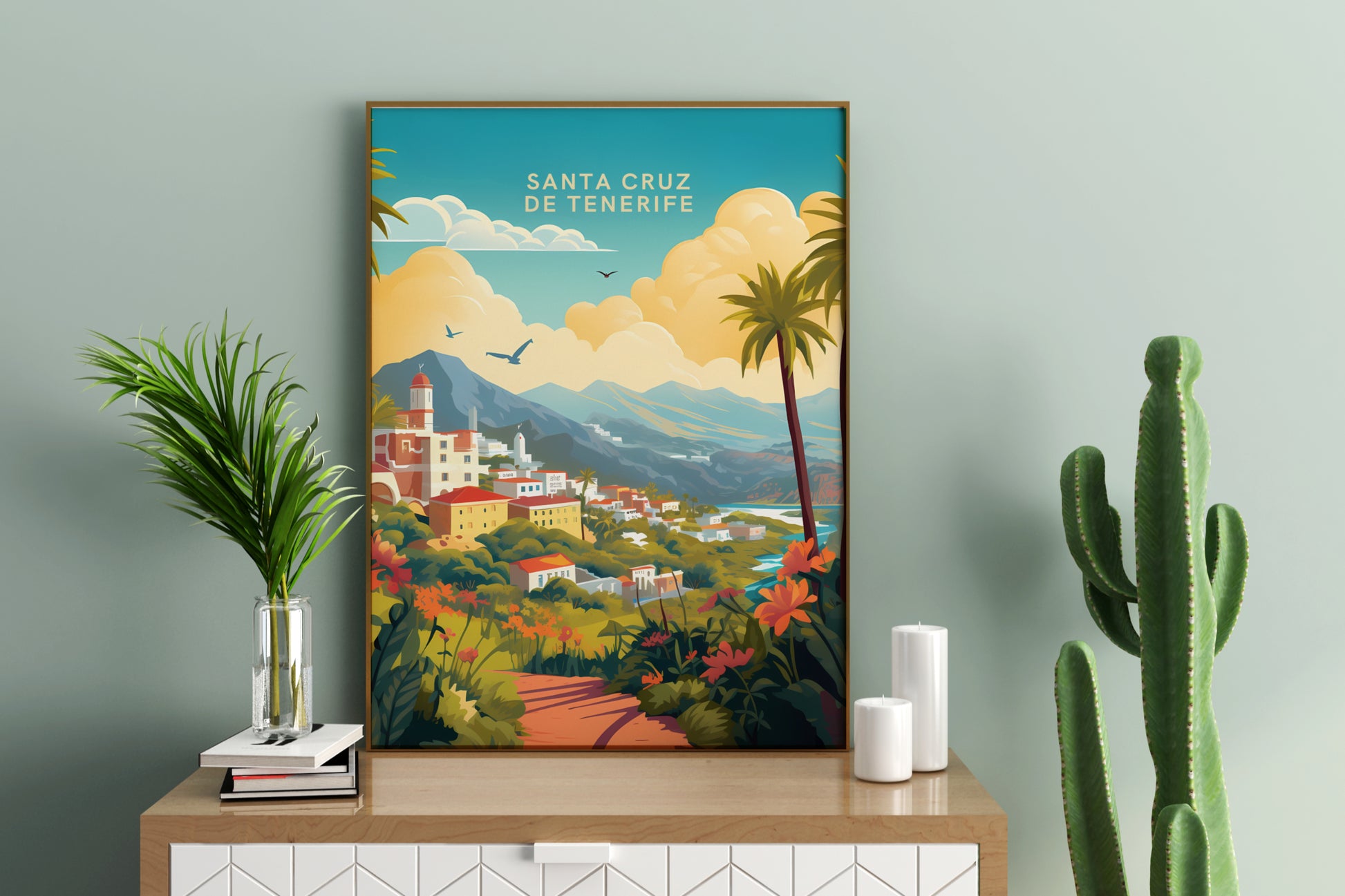 Santa Cruz de Tenerife Spain Travel Poster Print - Pitchers Design