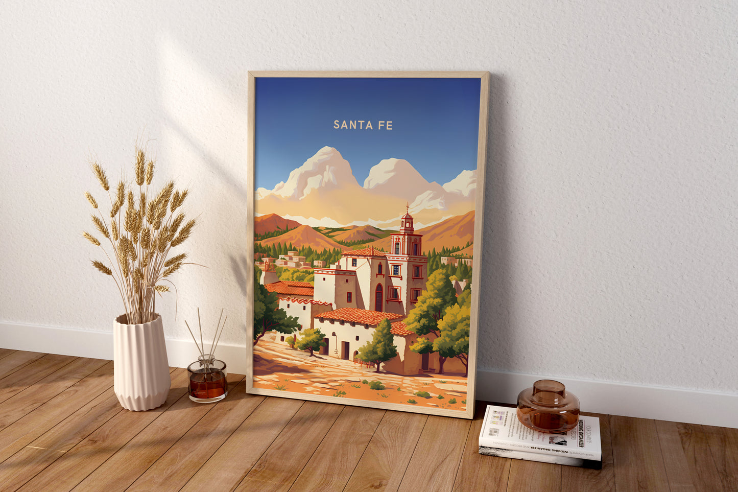 Santa Fe New Mexico USA Travel Poster Print - Pitchers Design