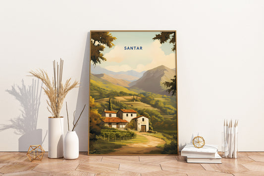 Santar Portugal Travel Print Poster - Pitchers Design