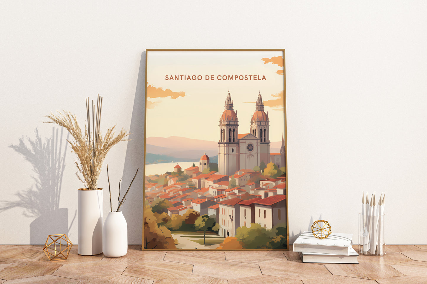 Santiago de Compostela Spain Travel Print Poster - Pitchers Design