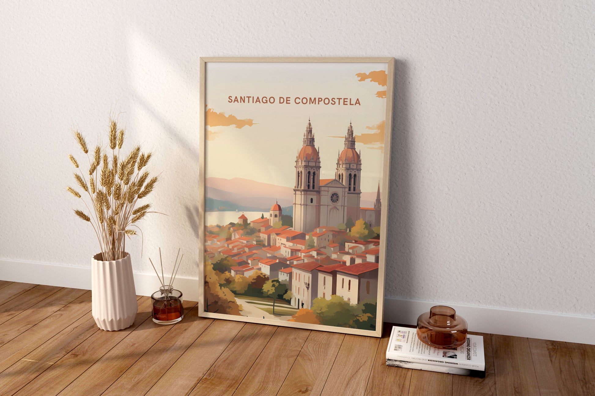 Santiago de Compostela Spain Travel Print Poster - Pitchers Design