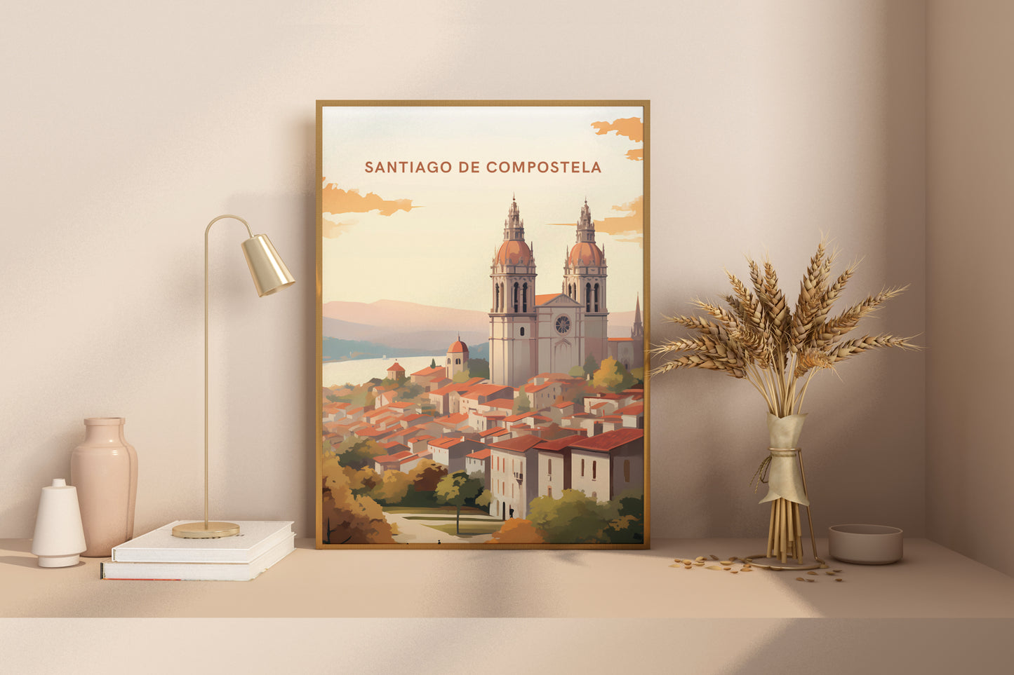 Santiago de Compostela Spain Travel Print Poster - Pitchers Design