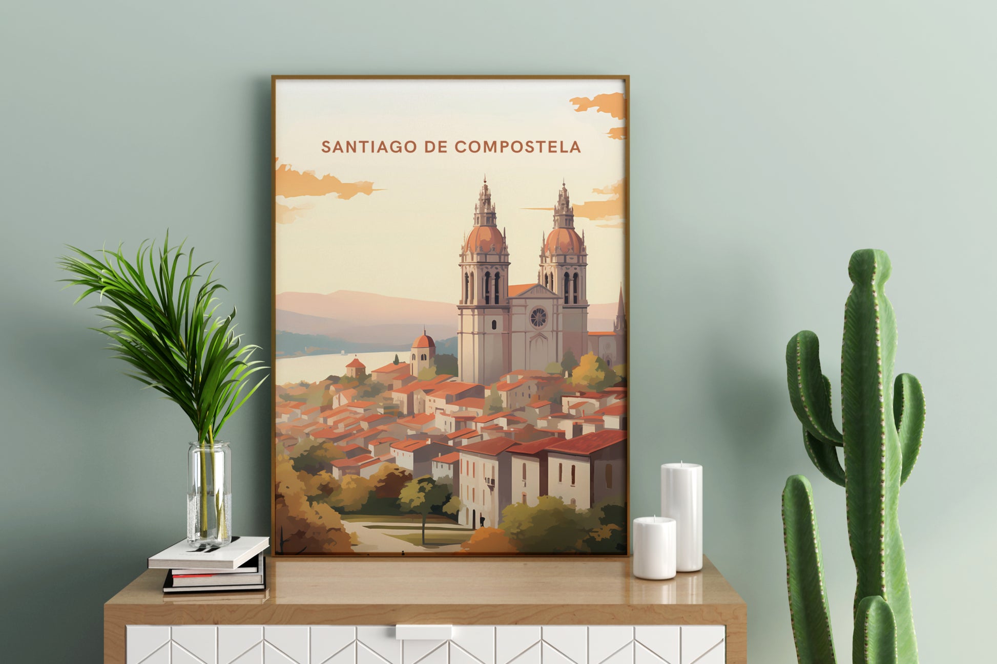 Santiago de Compostela Spain Travel Print Poster - Pitchers Design