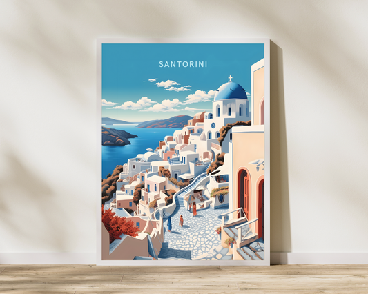 Santorini Greece Travel Poster - Pitchers Design