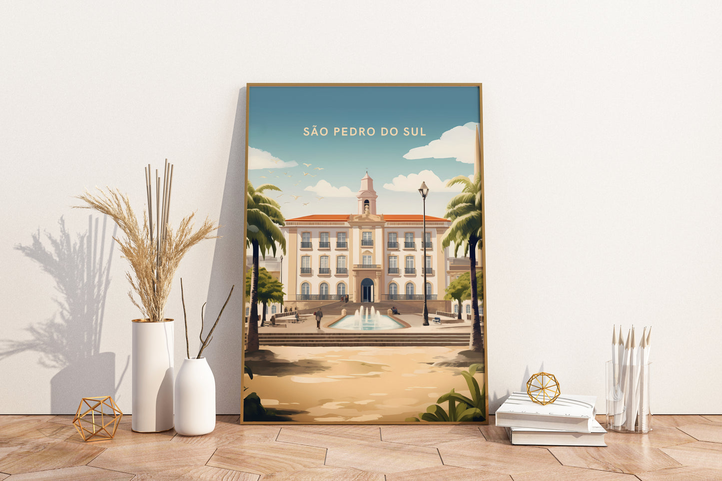 São Pedro do Sul Portugal Travel Print Poster - Pitchers Design