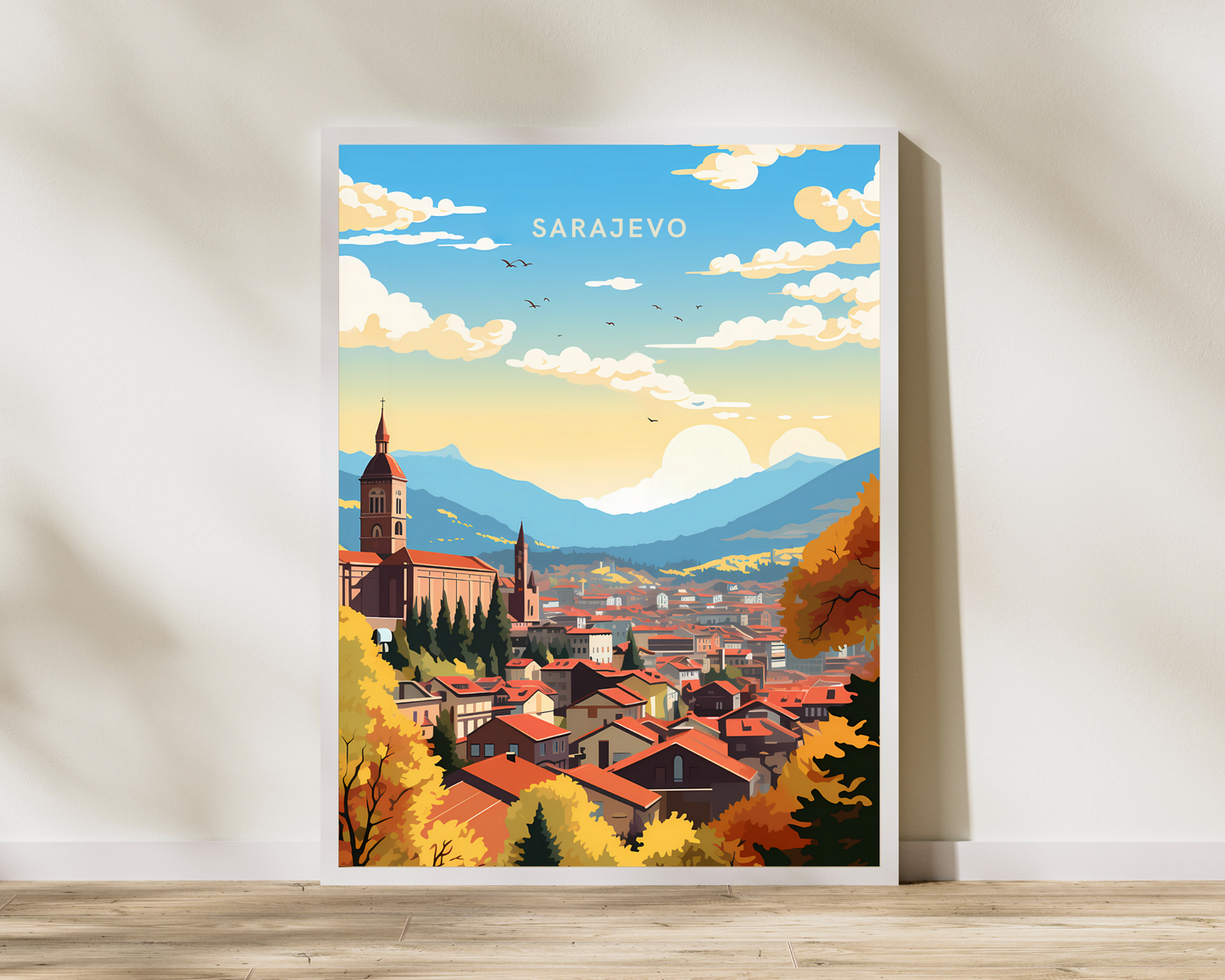 Sarajevo Bosnia and Herzegovina Travel Poster Print - Pitchers Design