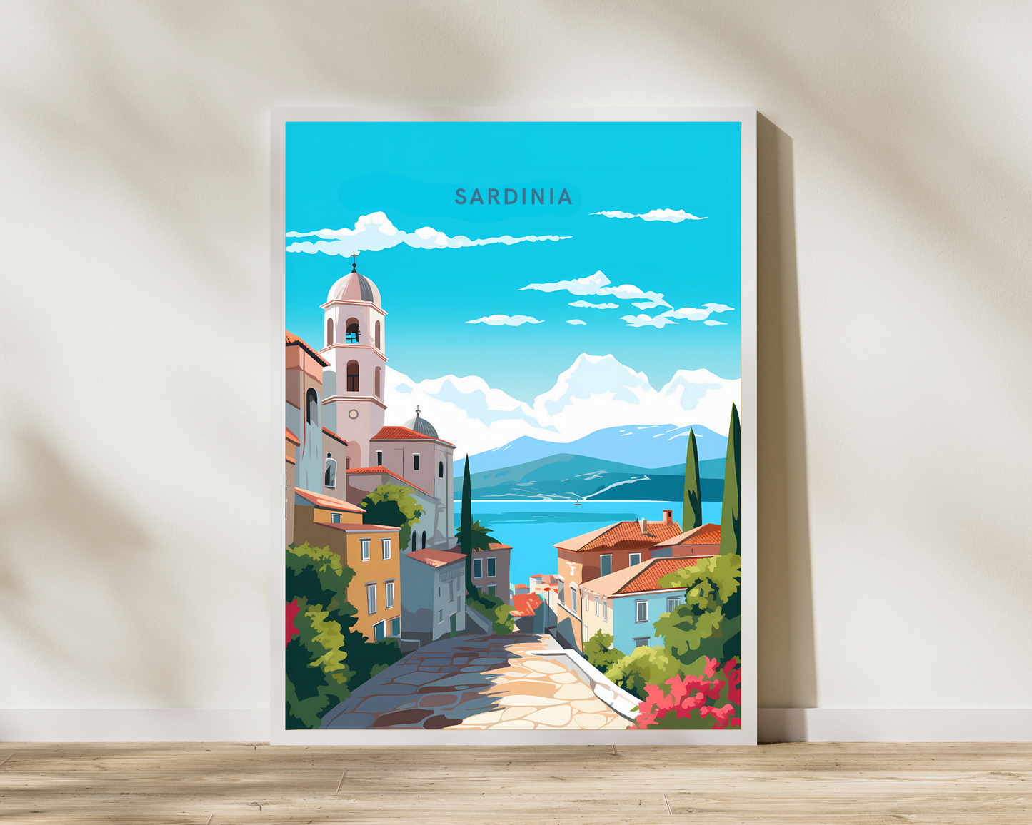 Sardinia Italy Travel Poster Print - Pitchers Design