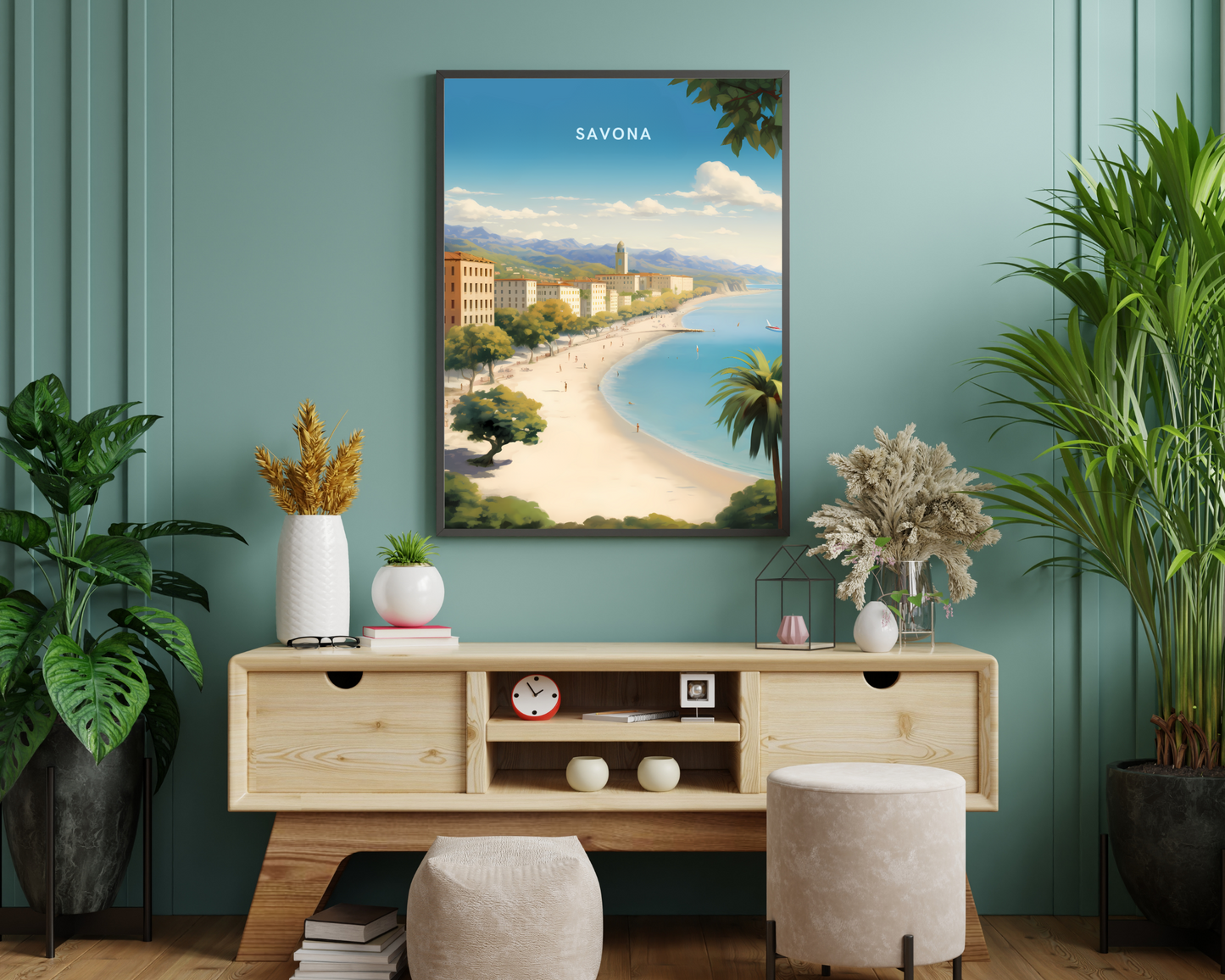 Savona Italy Travel Poster Print - Pitchers Design