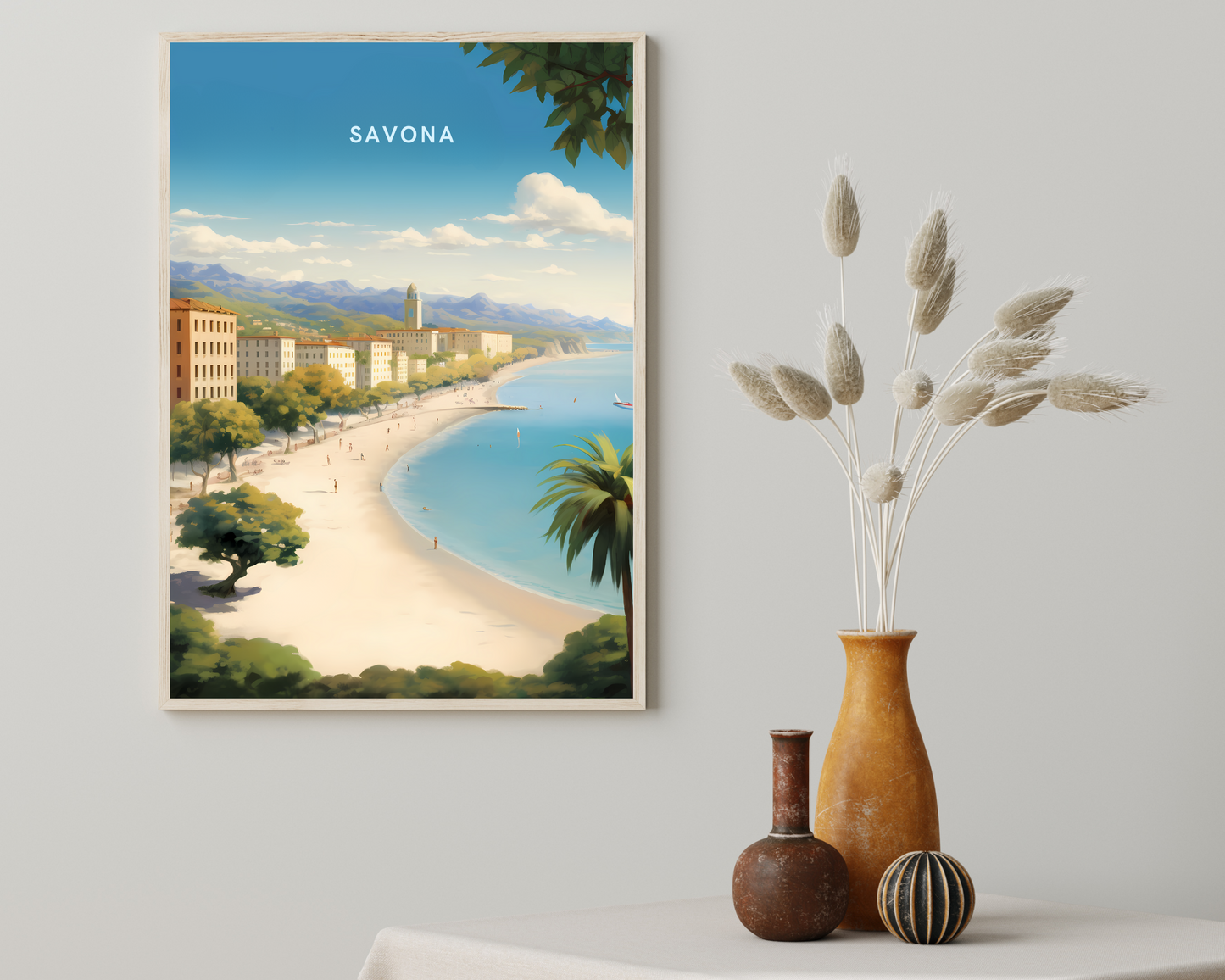 Savona Italy Travel Poster Print - Pitchers Design