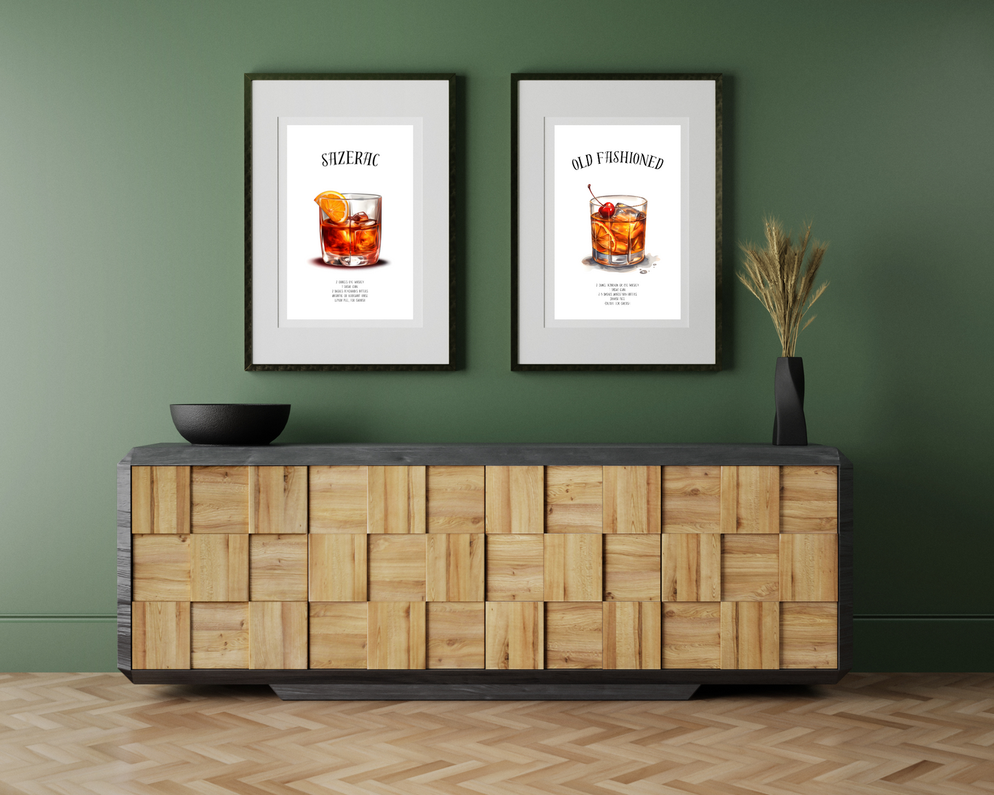 Old Fashioned Cocktail Poster Print - Pitchers Design