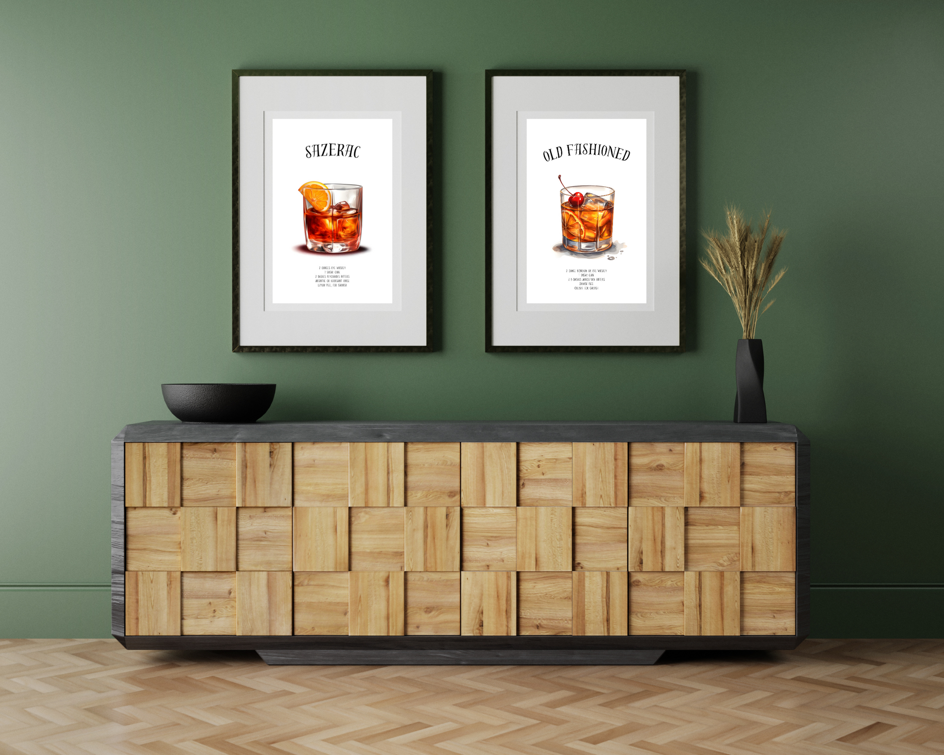 Sazerac Cocktail Poster Print - Pitchers Design