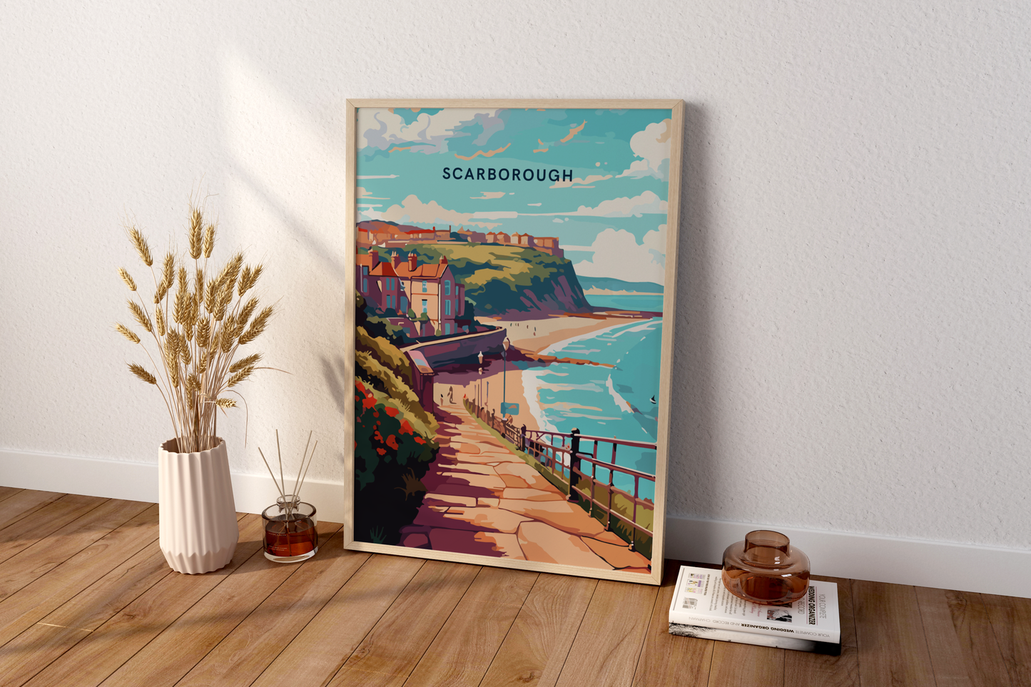 Scarborough Beaches England Travel Print Poster